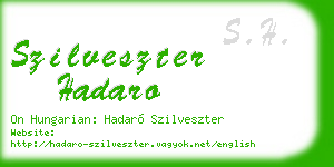 szilveszter hadaro business card
