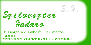 szilveszter hadaro business card